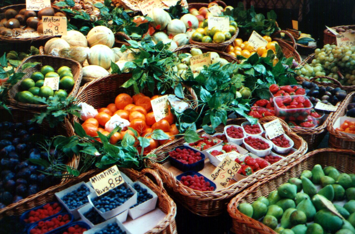 Berries and stone fruits in summer season